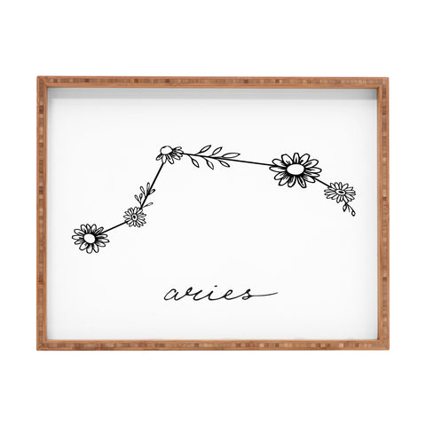 Aterk Aries Floral Constellation Rectangular Tray