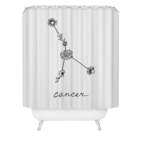 Aterk Cancer Floral Constellation Shower Curtain