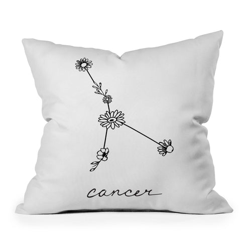Aterk Cancer Floral Constellation Throw Pillow