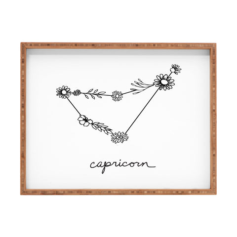 Aterk Capricorn Floral Constellation Rectangular Tray