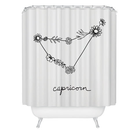 Aterk Capricorn Floral Constellation Shower Curtain