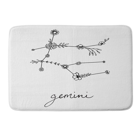 Aterk Gemini Floral Constellation Memory Foam Bath Mat