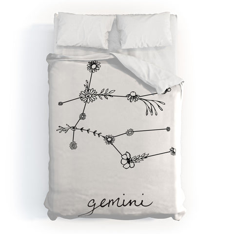 Aterk Gemini Floral Constellation Duvet Cover