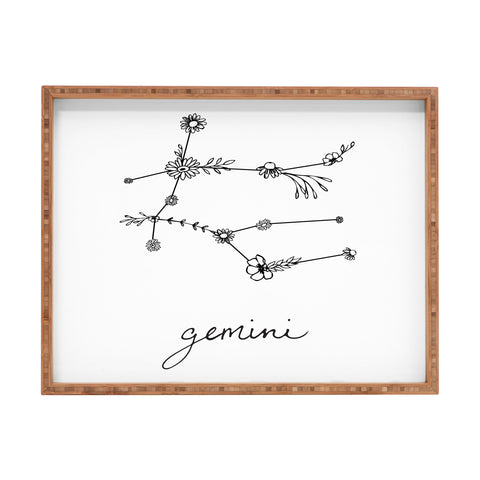 Aterk Gemini Floral Constellation Rectangular Tray