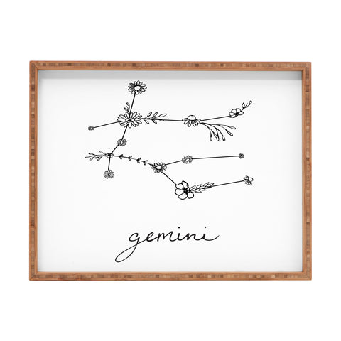 Aterk Gemini Floral Constellation Rectangular Tray