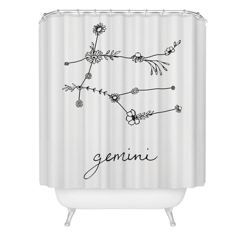 Aterk Gemini Floral Constellation Shower Curtain