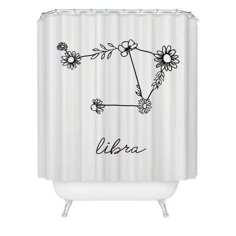 Aterk Libra Floral Constellation Shower Curtain