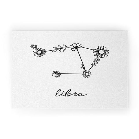Aterk Libra Floral Constellation Welcome Mat