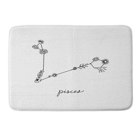 Aterk Pisces Floral Constellation Memory Foam Bath Mat