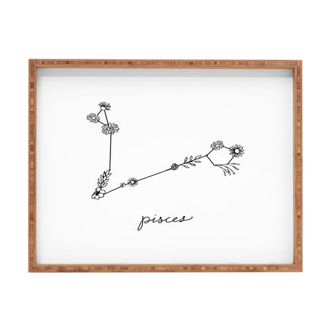 Aterk Pisces Floral Constellation Rectangular Tray