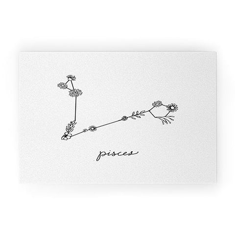 Aterk Pisces Floral Constellation Welcome Mat