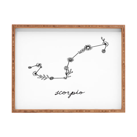 Aterk Scorpio Floral Constellation Rectangular Tray