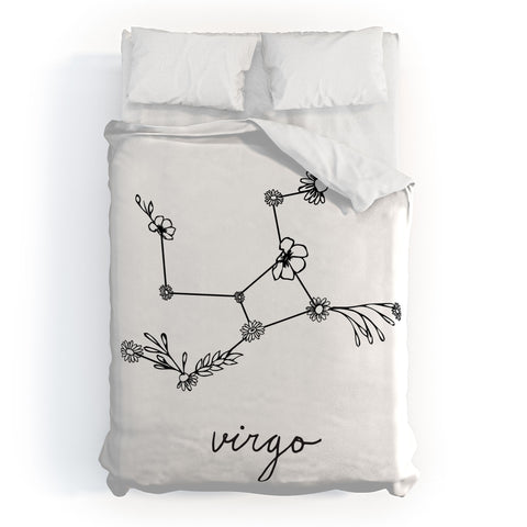 Aterk Virgo Floral Constellation Duvet Cover