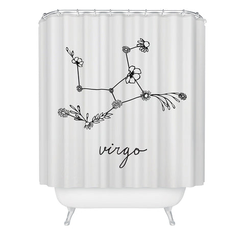 Aterk Virgo Floral Constellation Shower Curtain