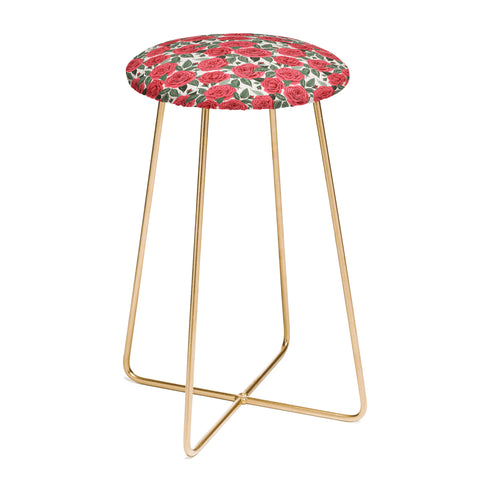 Avenie A Realm Of Red Roses Counter Stool