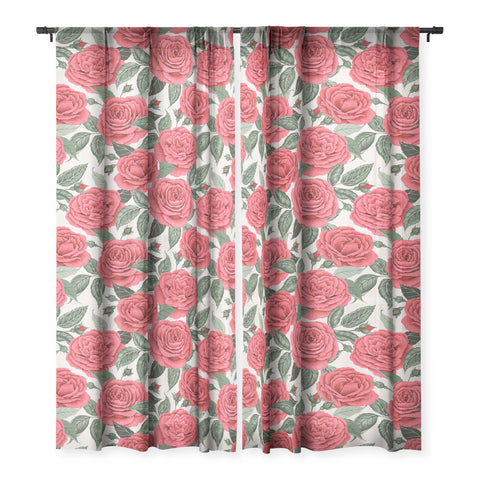 Avenie A Realm Of Red Roses Sheer Non Repeat