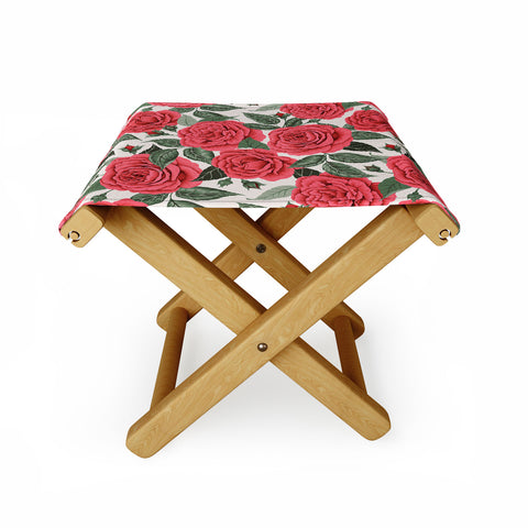 Avenie A Realm Of Red Roses Folding Stool
