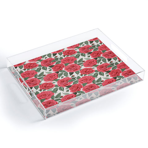 Avenie A Realm Of Red Roses Acrylic Tray