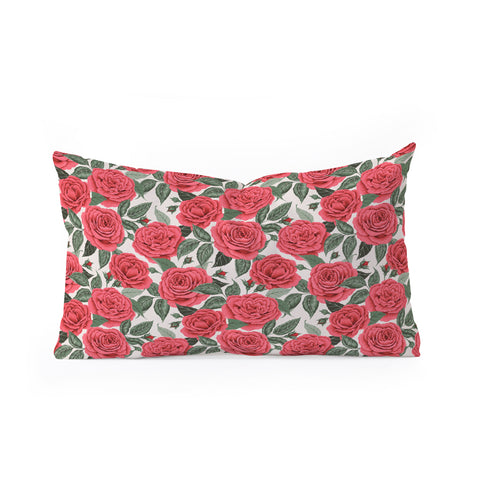 Avenie A Realm Of Red Roses Oblong Throw Pillow