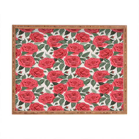 Avenie A Realm Of Red Roses Rectangular Tray