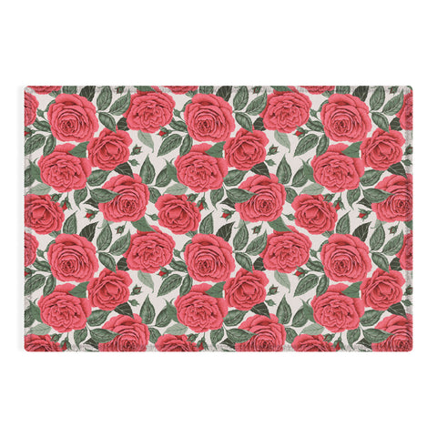 Avenie A Realm Of Red Roses Outdoor Rug