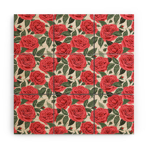 Avenie A Realm Of Red Roses Wood Wall Mural