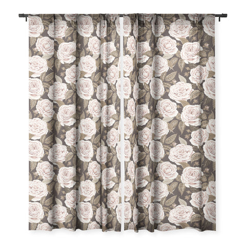 Avenie A Realm Of Roses Dark Academia Sheer Window Curtain