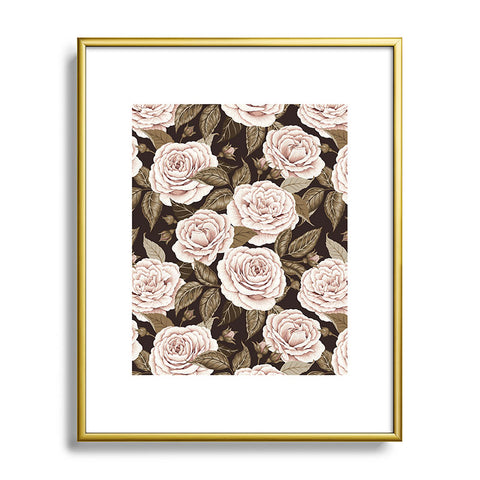 Avenie A Realm Of Roses Dark Academia Metal Framed Art Print