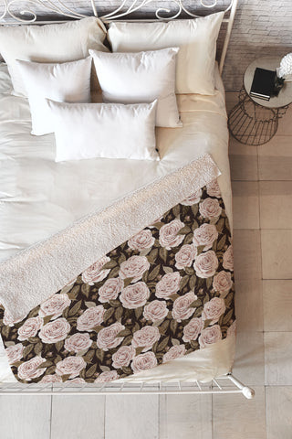 Avenie A Realm Of Roses Dark Academia Fleece Throw Blanket