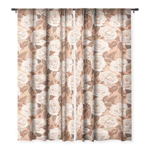 Avenie A Realm Of Roses In Terracotta Sheer Non Repeat
