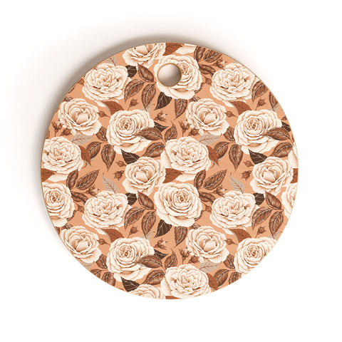 Avenie A Realm Of Roses In Terracotta Cutting Board Round