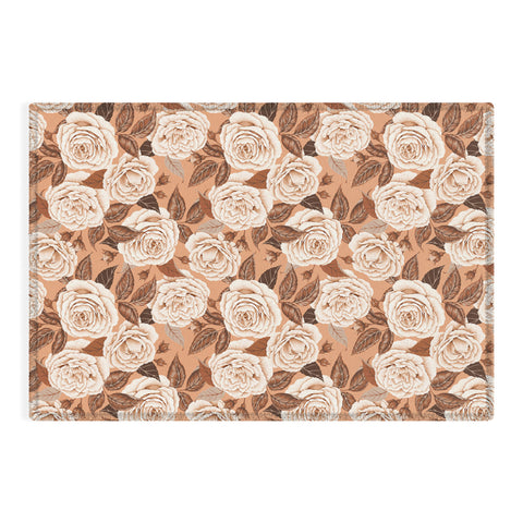 Avenie A Realm Of Roses In Terracotta Outdoor Rug