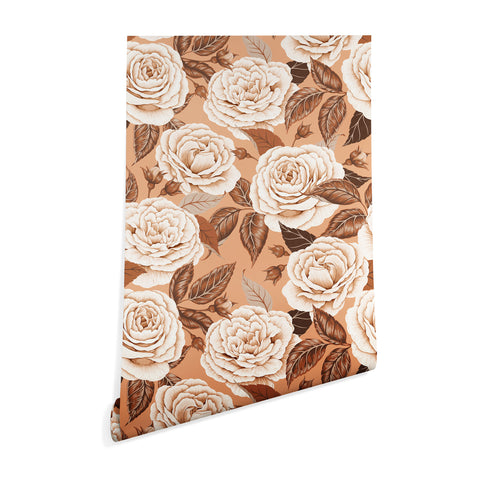 Avenie A Realm Of Roses In Terracotta Wallpaper