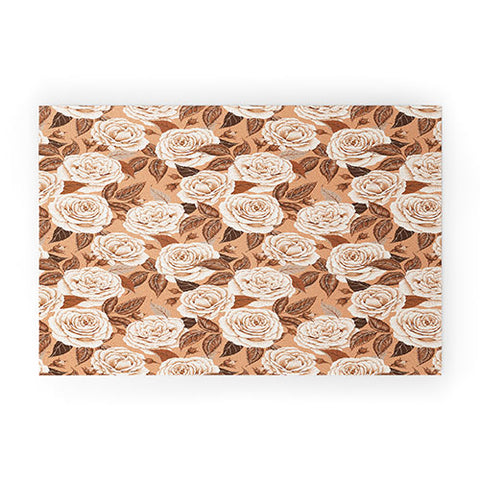 Avenie A Realm Of Roses In Terracotta Welcome Mat