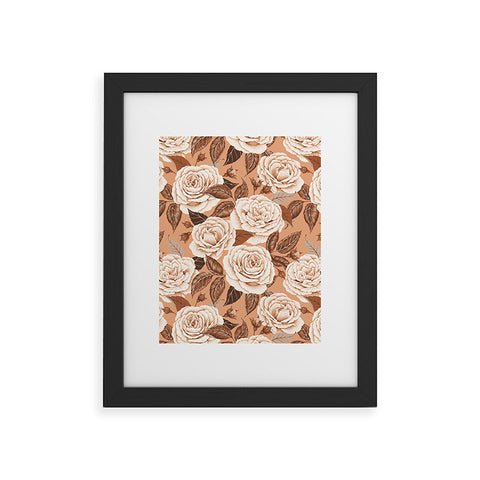 Avenie A Realm Of Roses In Terracotta Framed Art Print