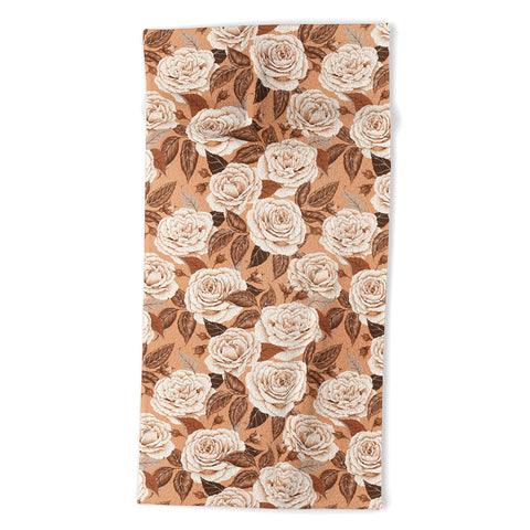 Avenie A Realm Of Roses In Terracotta Beach Towel