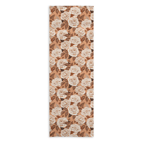 Avenie A Realm Of Roses In Terracotta Yoga Towel
