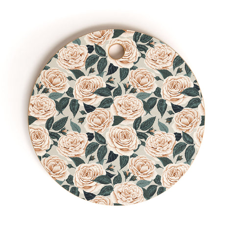 Avenie A Realm of Roses White Cutting Board Round