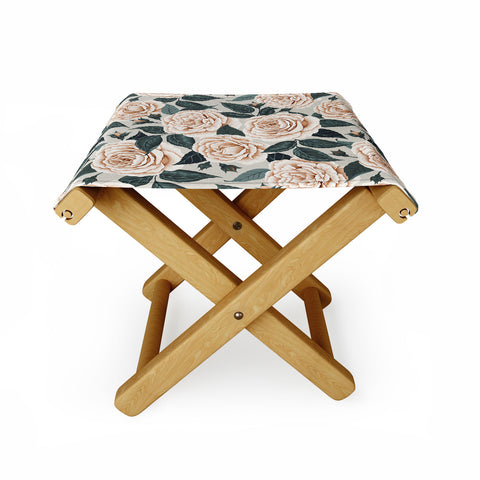 Avenie A Realm of Roses White Folding Stool
