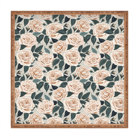 Avenie A Realm of Roses White Square Tray