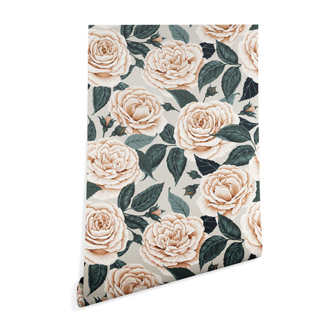 Avenie A Realm of Roses White Wallpaper