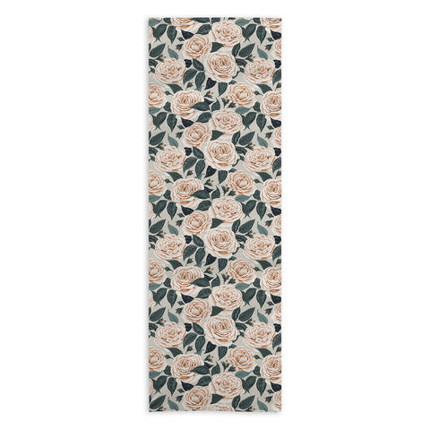 Avenie A Realm of Roses White Yoga Towel