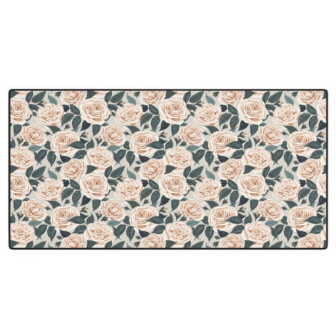Avenie A Realm of Roses White Desk Mat