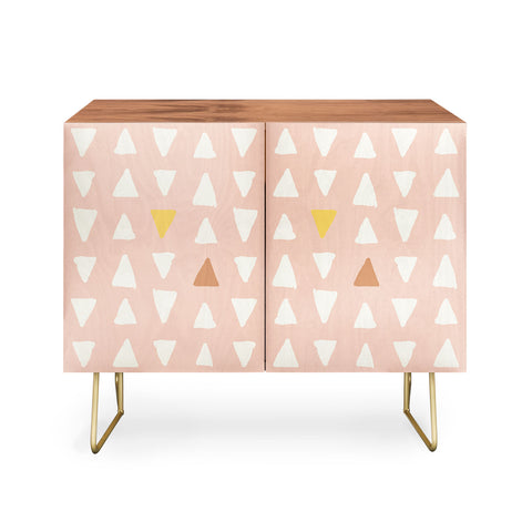 Avenie Abstract Arrows Pink Credenza