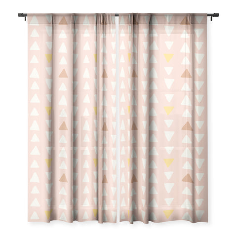 Avenie Abstract Arrows Pink Sheer Non Repeat