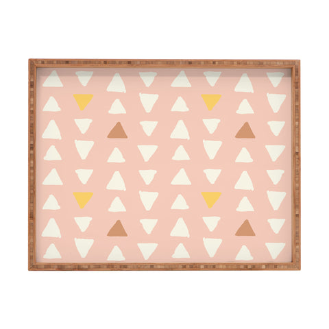 Avenie Abstract Arrows Pink Rectangular Tray