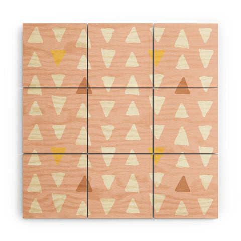 Avenie Abstract Arrows Pink Wood Wall Mural