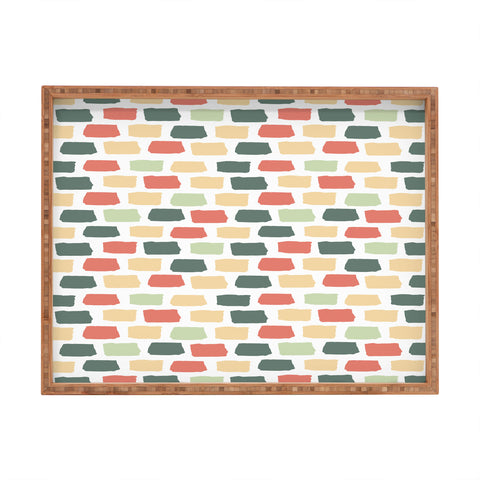 Avenie Abstract Brick Pattern Rectangular Tray