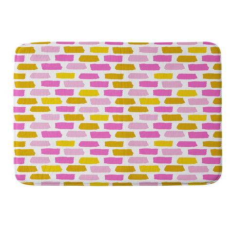 Avenie Abstract Bricks Pink Memory Foam Bath Mat