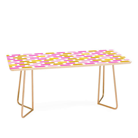 Avenie Abstract Bricks Pink Coffee Table
